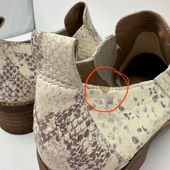 Lucky Brand Lenci Snake Print Leather Slip On Loafers Low Heel Shoes 7M Mob Wife - Picture 7 of 14